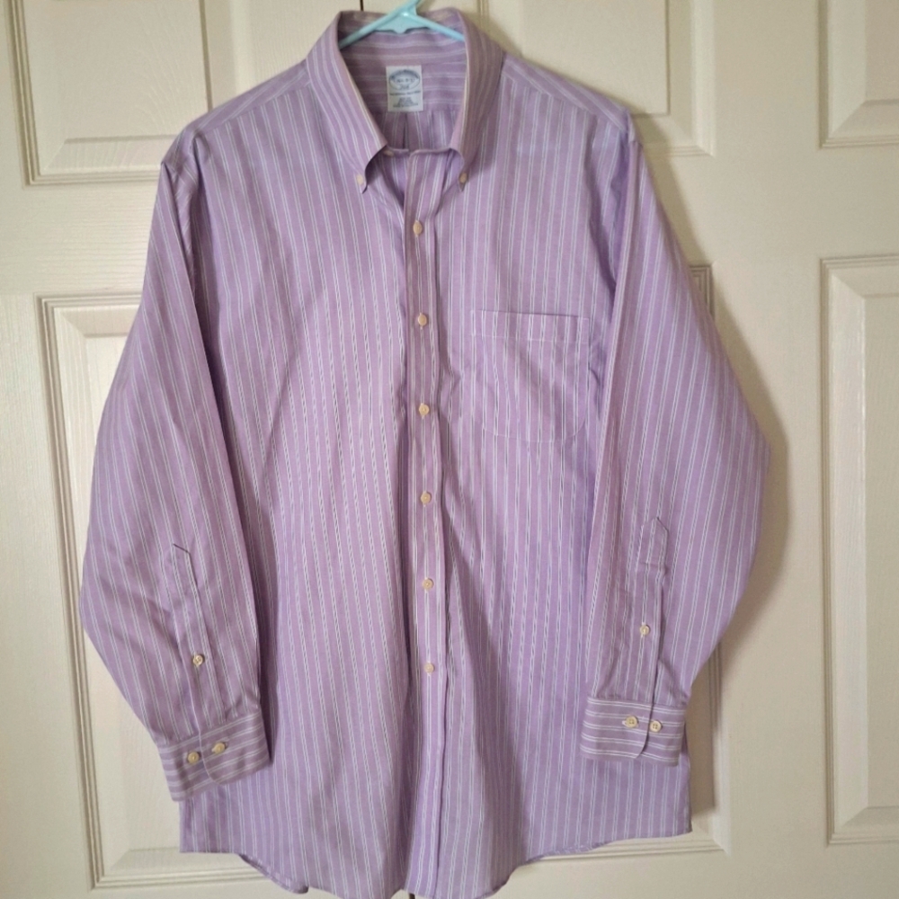 BROOKS BROS Purple Striped Men's Shirt